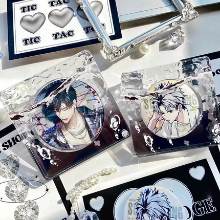 Anime Badge Display | Chen Ni Series Acrylic Gradient Water Ripple Badge Standee FUNIMECITY Goods Display - FUNIMECITY