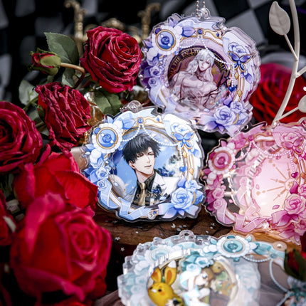 Anime Badge Display | 75mm Badge Acrylic Badge Case Charm Set FUNIMECITY Goods Display - FUNIMECITY