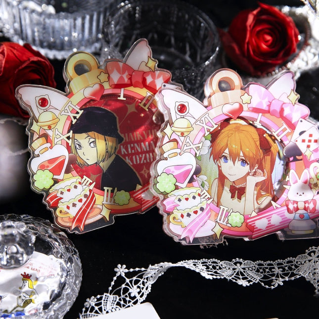 Anime Badge Display | 75mm Badge Acrylic Badge Case Charm Set FUNIMECITY Goods Display - FUNIMECITY