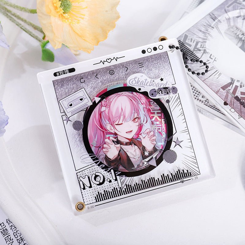 Anime Badge Display | Black and White Love Song Series Aryclic Badge Case FUNIMECITY - FUNIMECITY