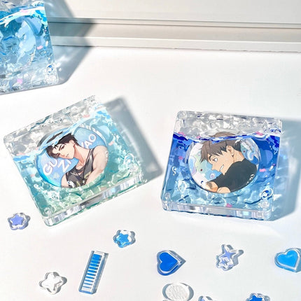 Anime Badge Display | Immersed In The Depths Of The Sea Acrylic Gradient Water Ripple Badge Display FUNIMECITY Goods Display - FUNIMECITY