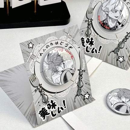 Anime Badge Display | Ribbon Rotating Paper DIY Badge Holder FUNIMECITY Goods Display - FUNIMECITY