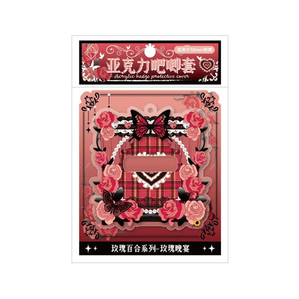 Anime Badge Display | Rose Lily & Xian Jing Mi Zong Aryclic Badge Case FUNIMECITY Goods Display - FUNIMECITY