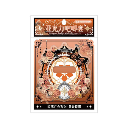 Anime Badge Display | Rose Lily & Xian Jing Mi Zong Aryclic Badge Case FUNIMECITY Goods Display - FUNIMECITY