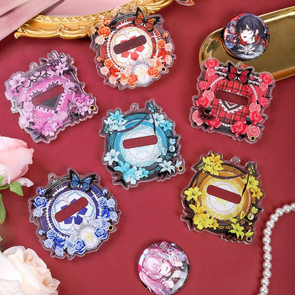 Anime Badge Display | Rose Lily & Xian Jing Mi Zong Aryclic Badge Case FUNIMECITY Goods Display - FUNIMECITY