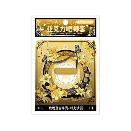 Anime Badge Display | Rose Lily & Xian Jing Mi Zong Aryclic Badge Case FUNIMECITY Goods Display - FUNIMECITY