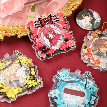 Anime Badge Display | Rose Lily & Xian Jing Mi Zong Aryclic Badge Case FUNIMECITY Goods Display - FUNIMECITY