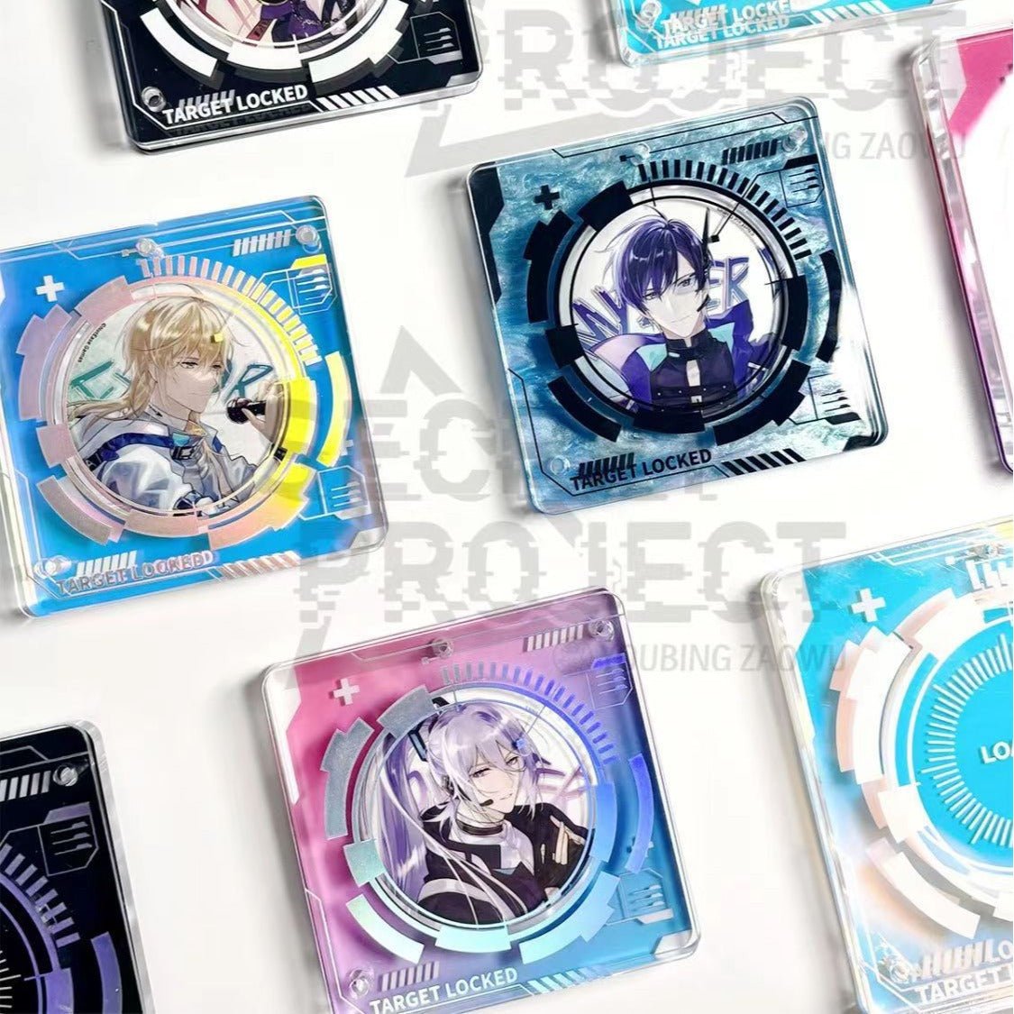 Anime Badge Display | Secret Project Acrylic Badge Standee FUNIMECITY - FUNIMECITY