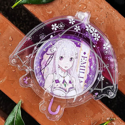Anime Badge Display | Umbrella Acrylic Badge Case Charm FUNIMECITY Goods Display - FUNIMECITY