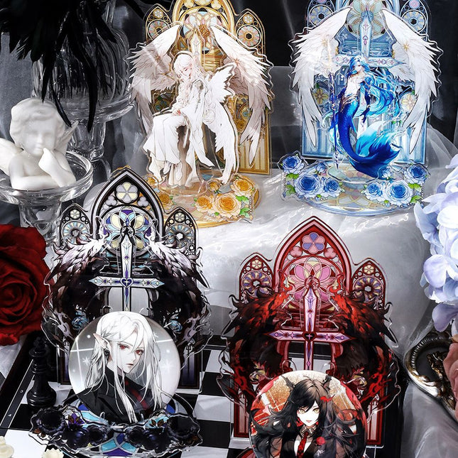 Anime Goods Display | Demons and Angels Series Acrylic Badge Display Stand FUNIMECITY Goods Display - FUNIMECITY