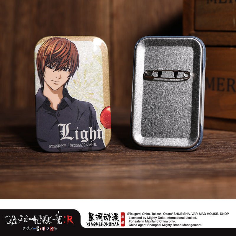 Death Note | Chain & Square Badge Set XINGHEDONGMAN FUNIMECITY Anime Badge