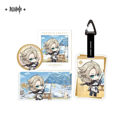 Genshin Impact | Teyvat Nature Discovery Tour Series Chi Badge & Chibi Charm & Chibi Acrylic Standee Set Genshin Impact - FUNIMECITY Genshin - Teyvat Nature Discovery Tour - All In Set - Albedo(Bonus Transparent Card)