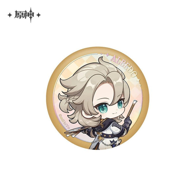 Genshin Impact | Teyvat Nature Discovery Tour Series Chi Badge & Chibi Charm & Chibi Acrylic Standee Set Genshin Impact - FUNIMECITY Genshin - Teyvat Nature Discovery Tour - Chi Badge - Albedo