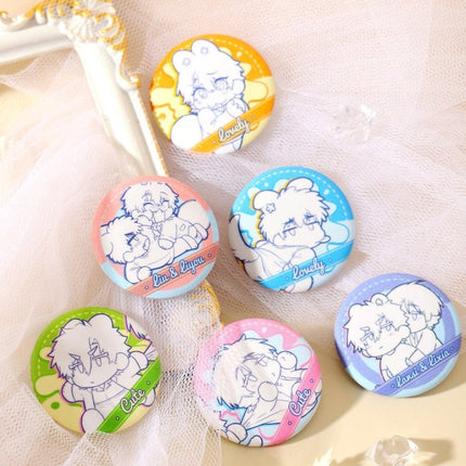 Lying Puppies Will Be Eaten | Tu Ya Dou Dou Series Chibi Badge Set Yuan Gu Dong Man Anime Goods - Funimecity 