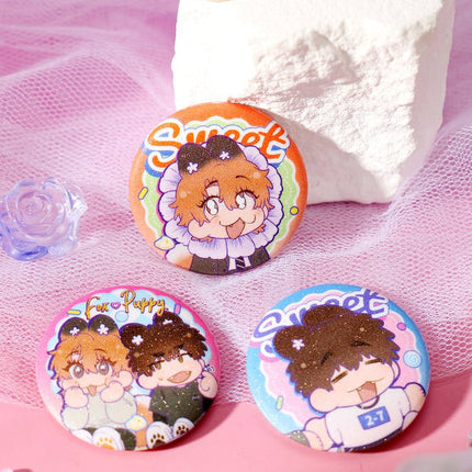 Lying Puppies Will Be Eaten | Xue Gao Dou Dou Series Chibi Badge Set Yuan Gu Dong Man Anime Goods - FUNIMECITY 