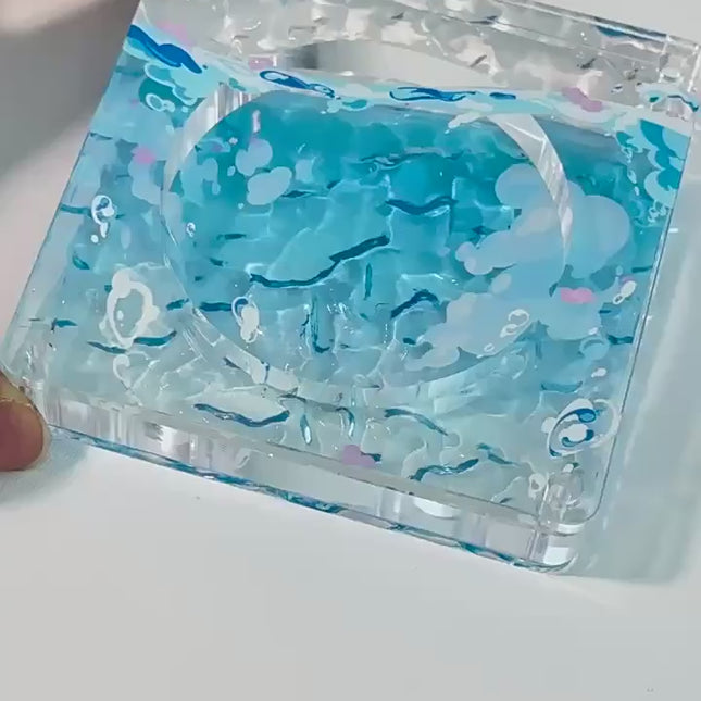 Anime Badge Display | Immersed In The Depths Of The Sea  Acrylic Gradient Water Ripple Badge Display