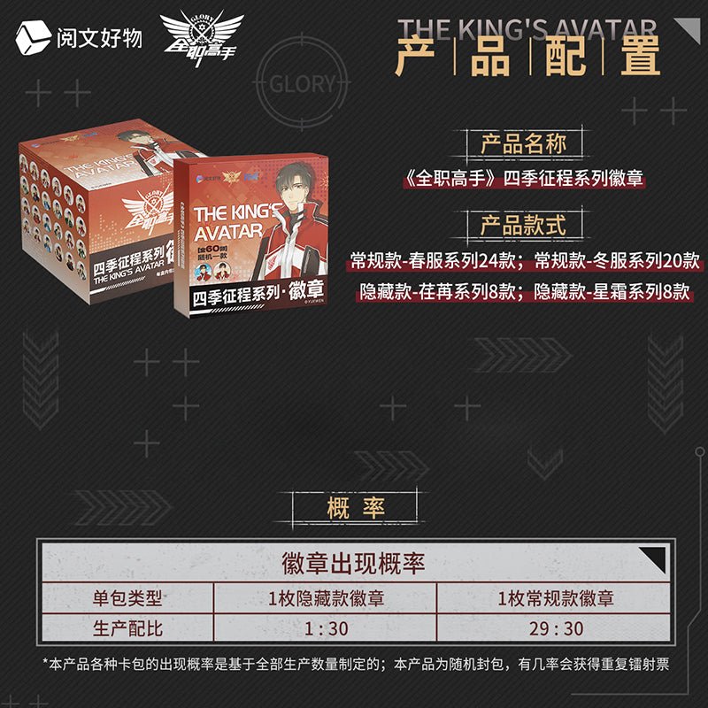 The King's Avatar | Si Ji Zheng Tu Series Badge Blind Box Yue Wen Anime Goods - FUNIMECITY