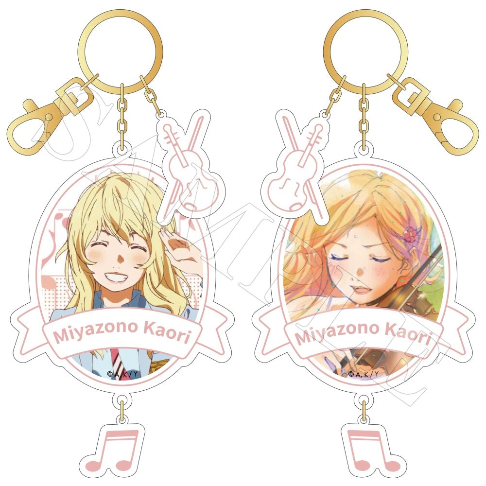 Your Lie in April | Miyazono Kaori Badge & Charm & Acrylic Stand Figure & Quicksand Standee Set XINGHEDONGMAN - FUNIMECITY Your Lie in April - 宫园薰 - Charm