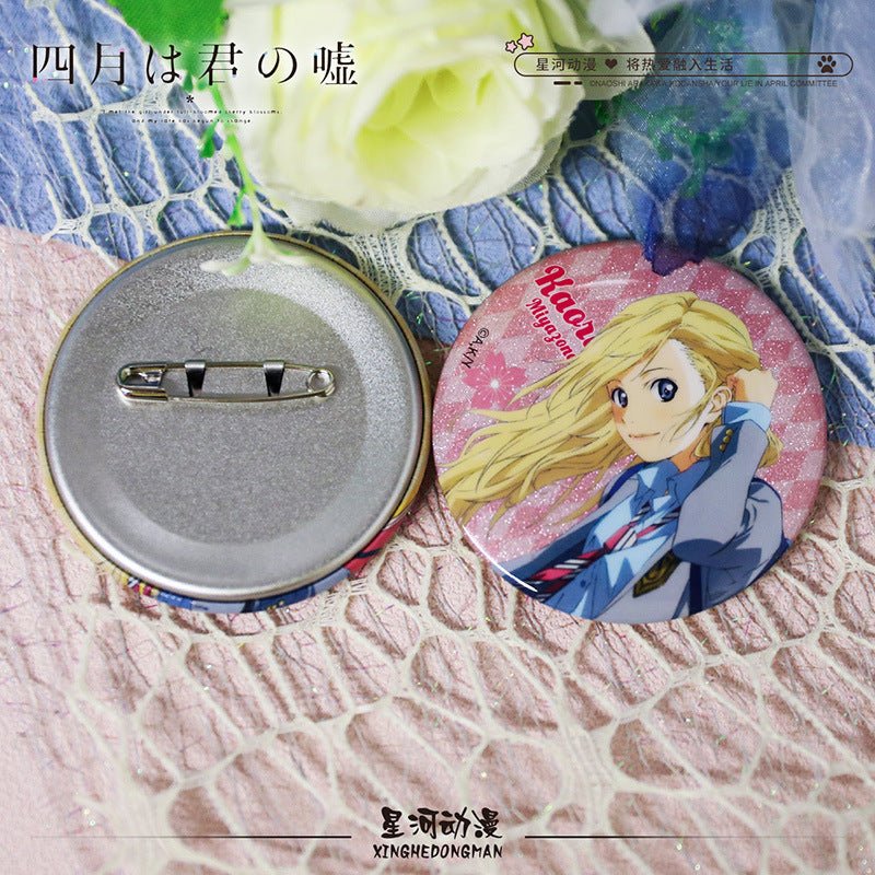 Your Lie in April | Miyazono Kaori Badge Set XINGHEDONGMAN Anime Badge - FUNIMECITY