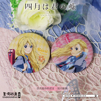 Your Lie in April | Miyazono Kaori Badge Set XINGHEDONGMAN Anime Badge - FUNIMECITY