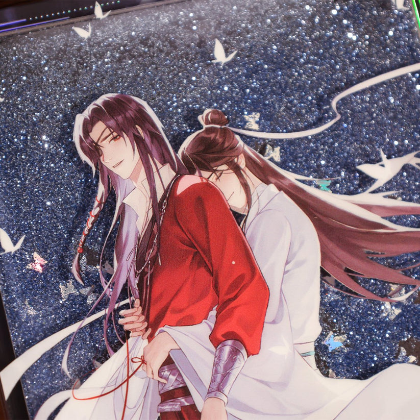 Heaven Officials Blessing Acrylic Standee Desktop Ornament with Keychain, Anime Merchandise, Butterfly Base Design