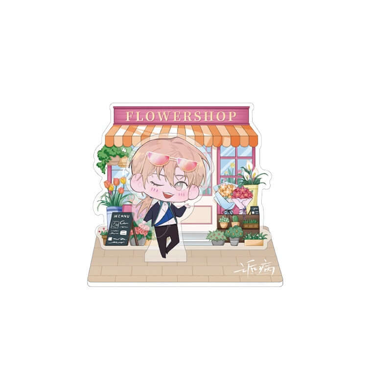 Morbid Attachment | Coffe Shop Flower Shop Chibi Acrylic Figure Kuai Kan- FUNIMECITY GoBing-CuteStandee-Qi Bo Yan